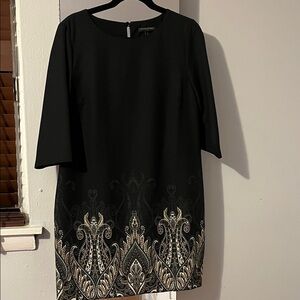 Banana Republic Black and Gold Asymmetrical Dress